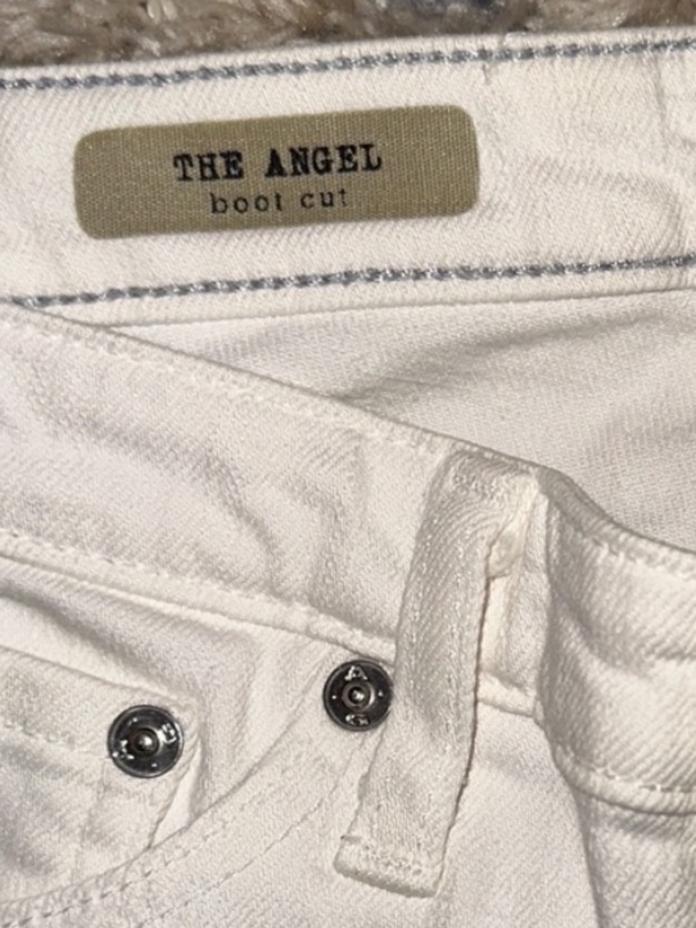 AG ADRIANO GOLDSHMIED • Angel Bootcut High-Rise Straight White Denim Jeans - Picture 4 of 8